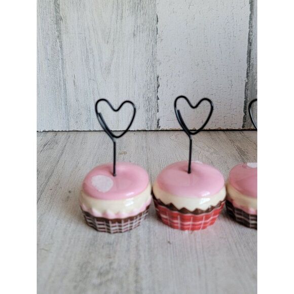 Valentine cupcake photo holder heart set Xmas home decor sweets baking - Picture 3 of 7